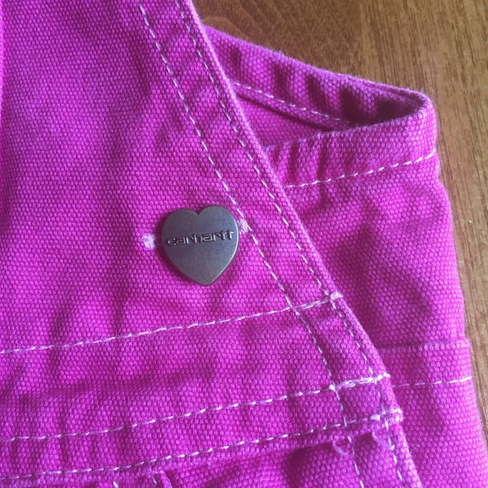 Carhartt pink embroidered overalls 18m